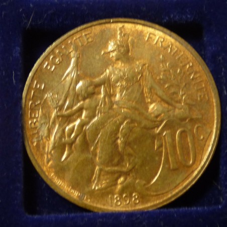 France 10 centimes 1898 Bronze 10g (TTB+/SS+/VF+)