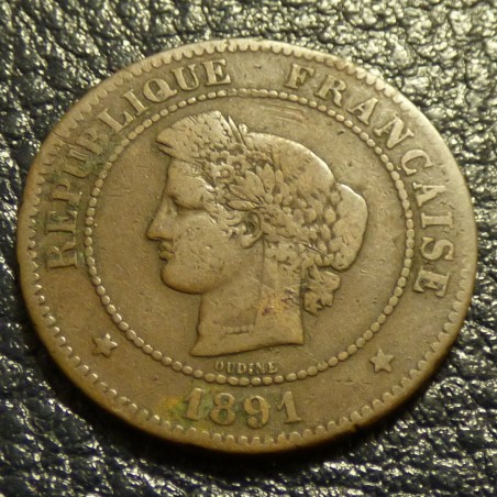 France 5 cents Cérès Dupuis 1891 A Bronze (5 g) quality F