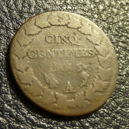 France 5 centimes Dupré An 5A Bronze (5 g) B