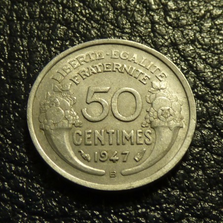 France 50 centimes 1947B Morlon Aluminium High VF+