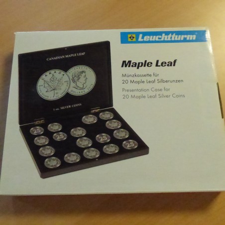 Presentation Case Leuchtturm for MAPLE LEAF 1 oz silver coins