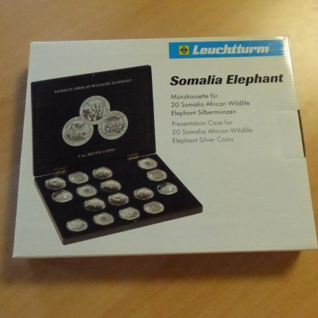 Presentation Case Leuchtturm for SOMALIA ELEPHANT 1 oz silver coins