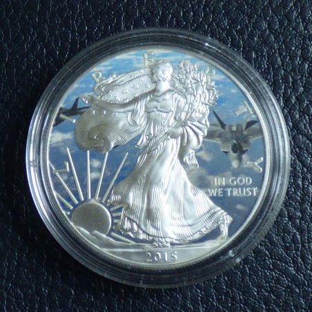 US 1$ Silver Eagle 1 oz 2015 coloré argent 99.9%