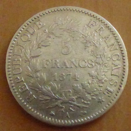 France 5 Francs 1874-A F/S silver 90% (25 g)