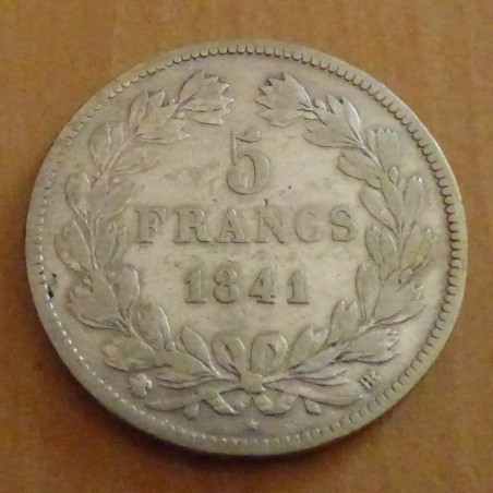 France 5 Francs 1841BB silver 90% (25 g) S/F
