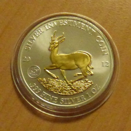 Gabon 1000 CFA Springbok 2012 gilded silver 99.9% 1 oz
