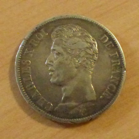 France 5 Francs 1826 W F+/VF silver 90% (25 g)