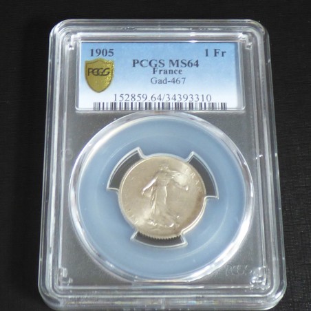 France 1 Franc Semeuse 1905 MS64 (PCGS) silver 83.5% (5g)