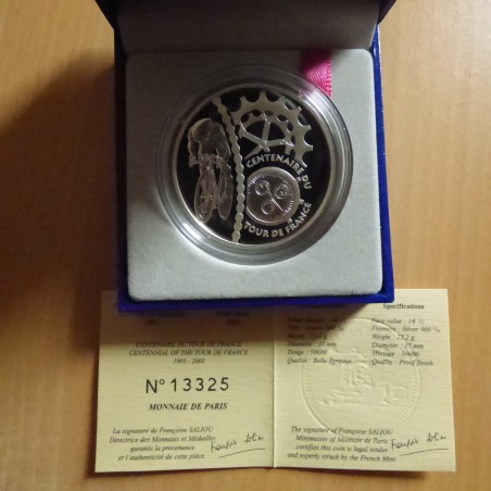 France 1.5 euros 2003 Tour de France (contre la montre) en argent 90% (22.2 g)
