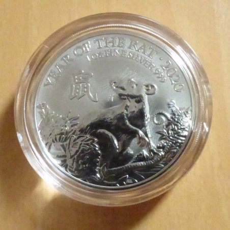 UK 2£ 2020 LUNAR "Year of the mouse / rat" silver 99.9% 1oz