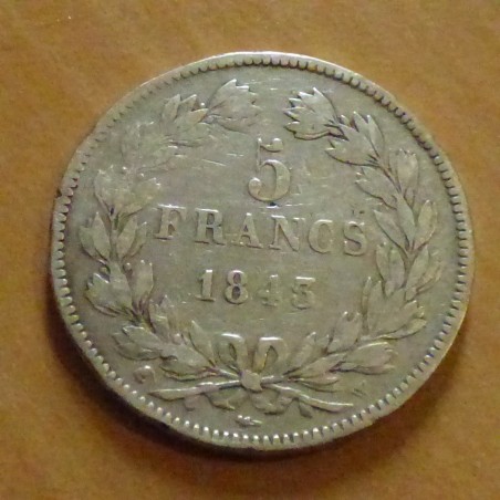 France 5 Francs 1843 W Lille en argent 90% (25 g) TB