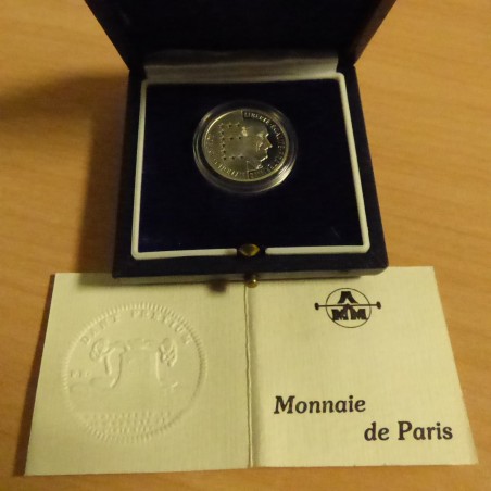 France 10 francs 1986 Schuman Belle Epreuve argent 95% (7 g)+Boite+CoA