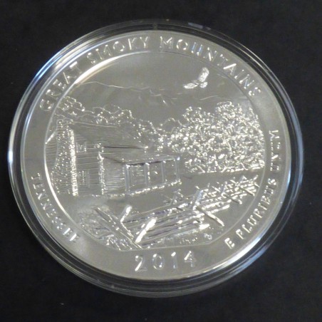 US Quarter Dollar 5 oz Great Smoky Mountains 2014 silver 99.9%
