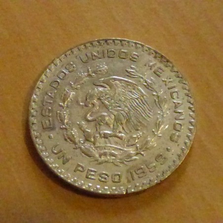 Mexico 1 peso 1959 Jose Morelos VF+/XF silver 10% (16 g)