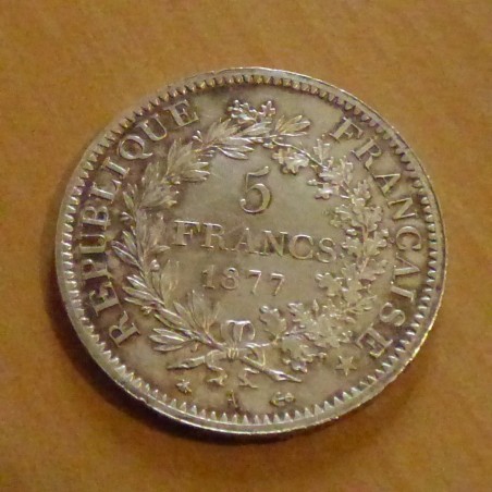 France 5 Francs Hercule 1877 A TTB++ argent 90% (25 g)