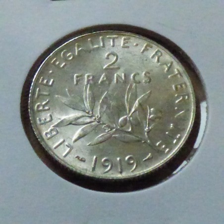 France 2 francs 1919 silver 83.5% (10 g) FTSGL/MS condition
