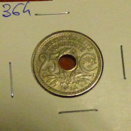France 25 centimes 1919 Lindauer souligné nickel 5g SUP