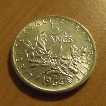 France 5 Francs Semeuse 1964 MS silver 83.5% (12 g)