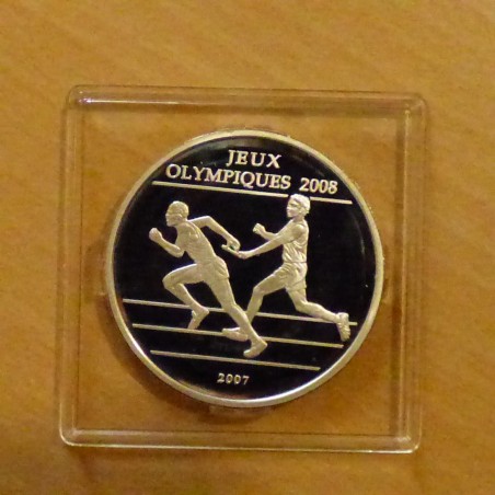 Congo 1000 CFA Olympic Relay 2007-2008 PROOF silver 92.5% (20 g) in capsule