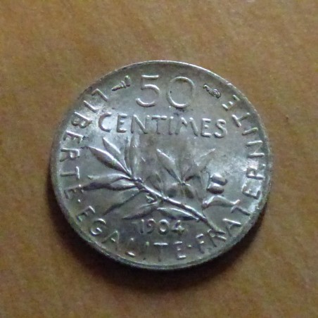 France 50 cents Semeuse 1904 silver 83.5% (2.5g) XF/XF+, VZ/VZ+