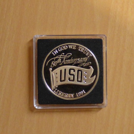 US 1$ 1991-S USO Commemorative PROOF silver 90% (26.73 g) in Quadrum capsule