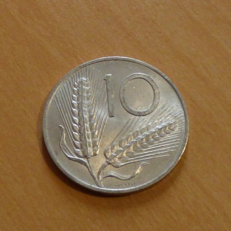 Italy 10 lira 1956 aluminum VZ/VZ+, AU