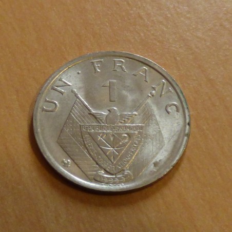 Rwanda 1 franc 1964 copper-nickel MS (key date)