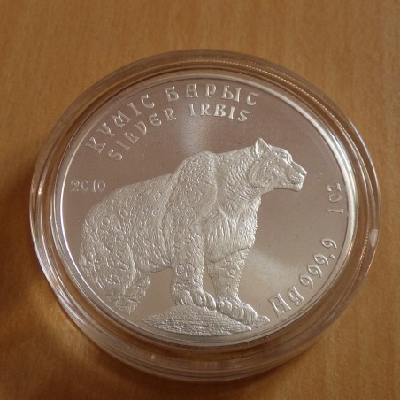 Kazakhstan 1 Tenge 2010 "Silver Irbis" argent 99.99% (31.1 g)